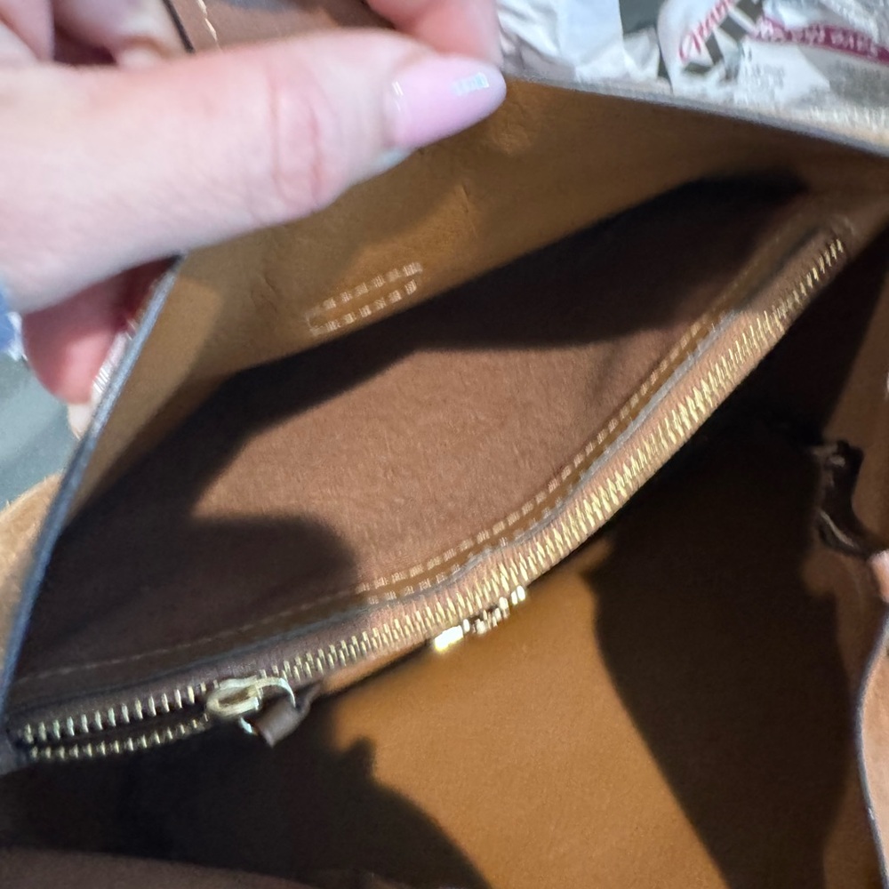 Coach Hadley Suede Crossbody in Chestnut Brown with Gold Hardware - Picture 6 of 7